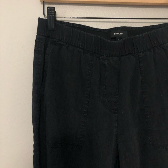 Theory Northsound Linen Pants Size 8 black grey - Picture 4 of 8